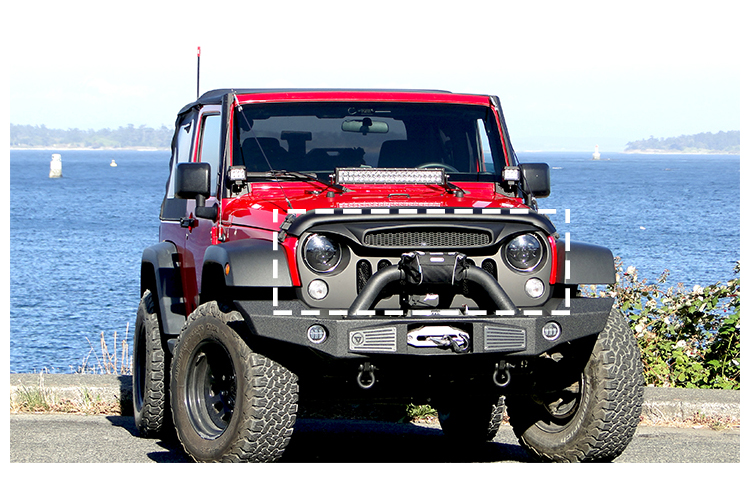 Ventilated Grille with Mesh Wrangler JK